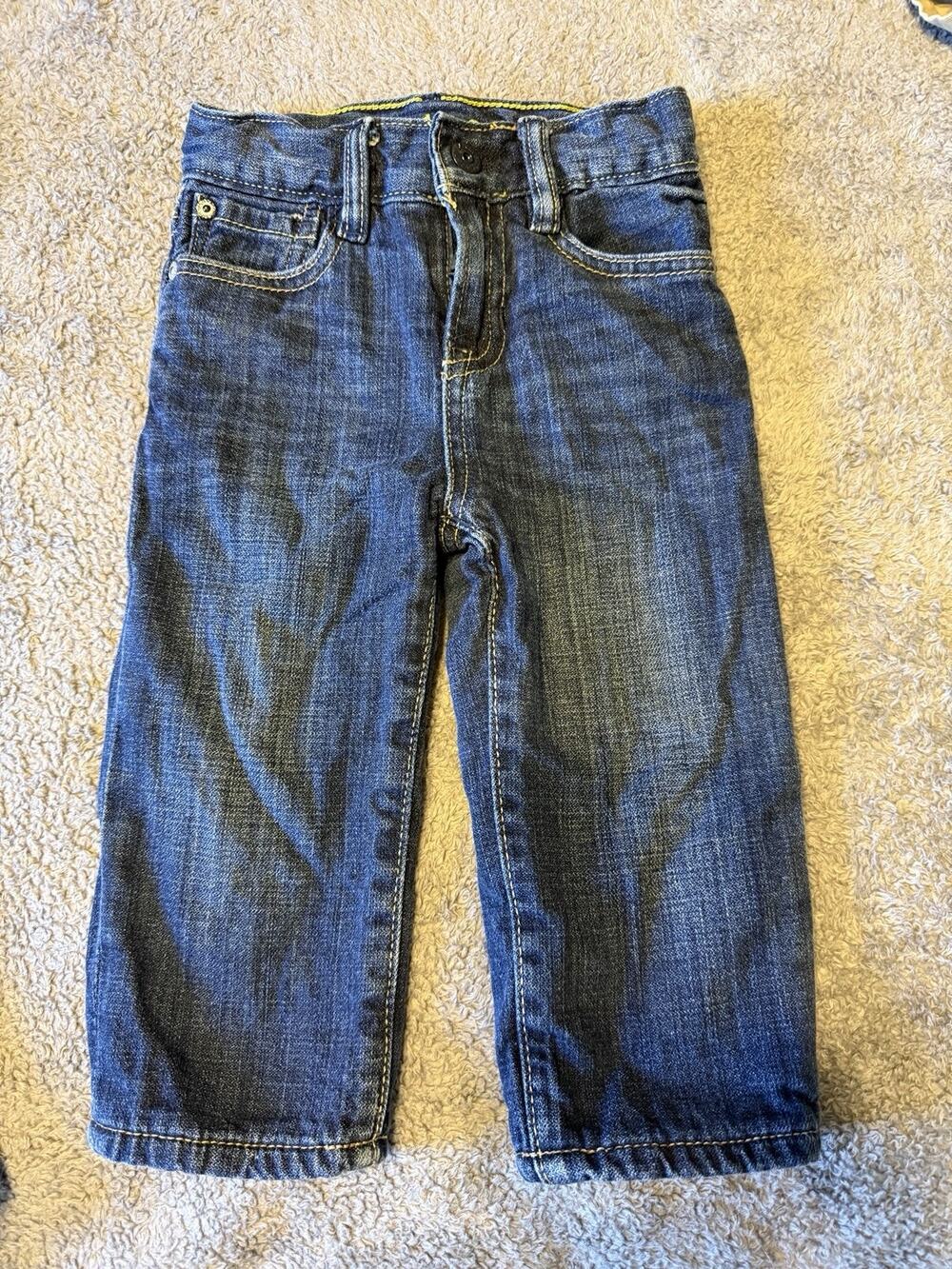 Baby Gap 1969 Fleece Lined Jeans 12-18M Loose Fit Blue Denim Warm Winter Toddler